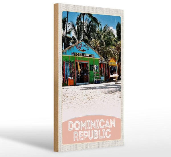 Schild Strandshop Dominikanische Republik Holz 20x30 cm