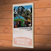 Schild Strandshop Dominikanische Republik Holz 20x30 cm