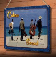 Schild Cuba 30x20 cm Cuban Sound Band am Strand Deko Metallschild
