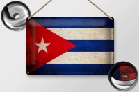 Schild Flagge 30x20 cm Kuba Cuba Fahne Metall Deko...